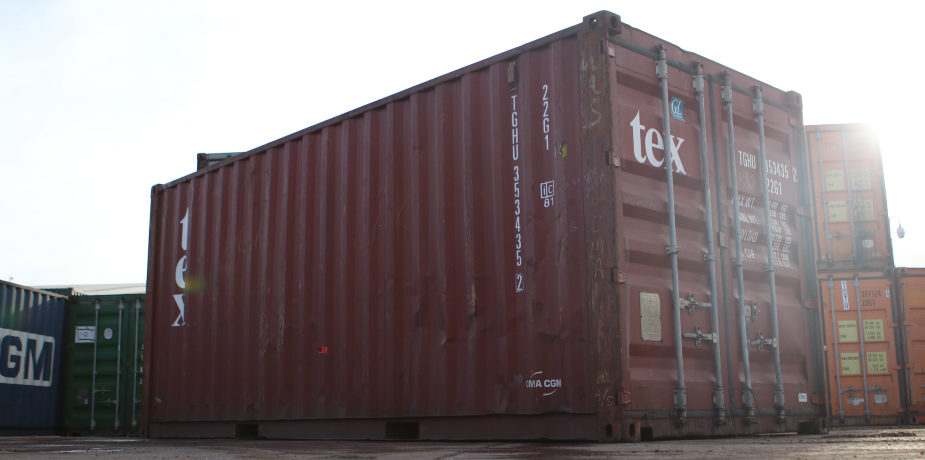  20ft Used Shipping Container - External view with doors closed	