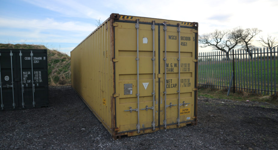  40ft Used High Cube Shipping Container - External view with doors closed	