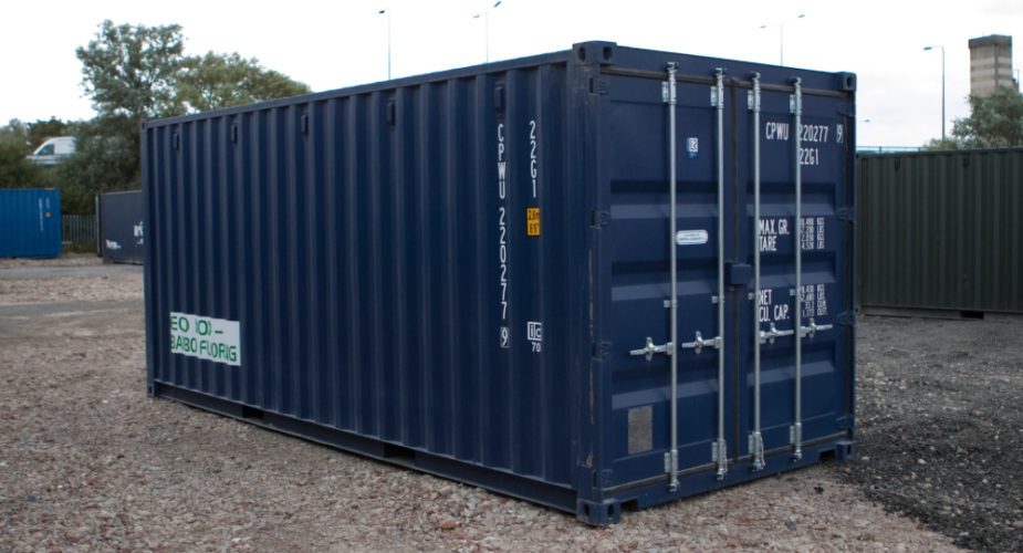  20ft New ‘One Trip’ Shipping Container - External view with doors closed	