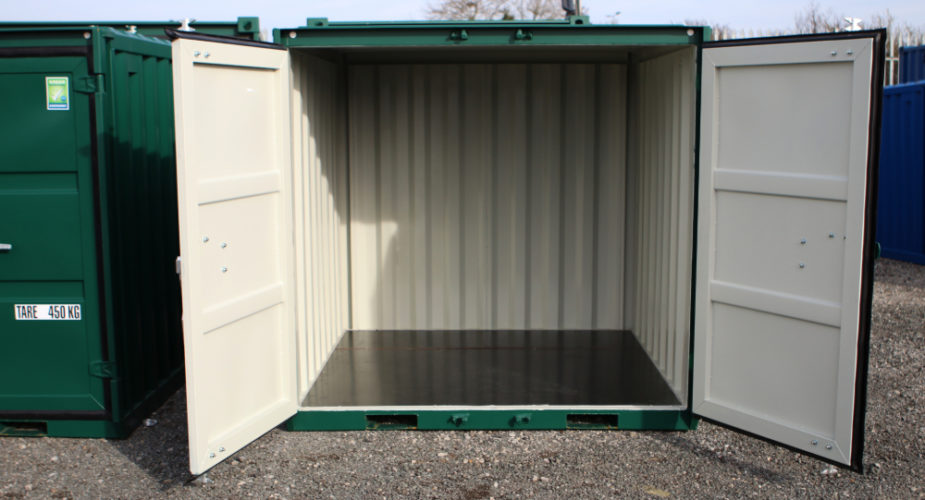  6ft New Build Container - External front view with doors open	