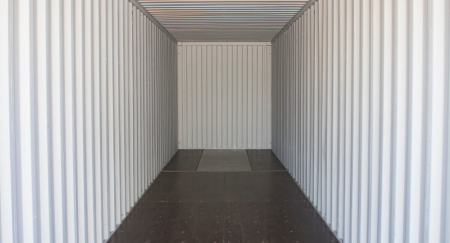  40ft New ’One Trip’ High Cube Shipping Container - Internal view	