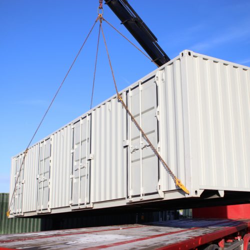 40ft container conversion collection - Bespoke 40ft multistore container conversion to form 4no. 10ft stores for a self-storage customer.