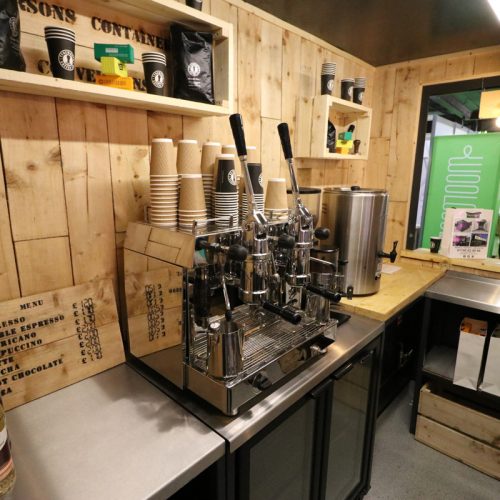 Coffee anyone? - Our 10ft bespoke coffee shop container on display at the Farm Business Innovation trade show in 2018.