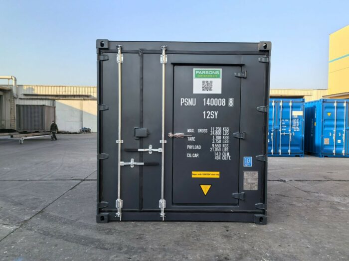 10ft container kiosk with personnel door, steel shipping container for retail use