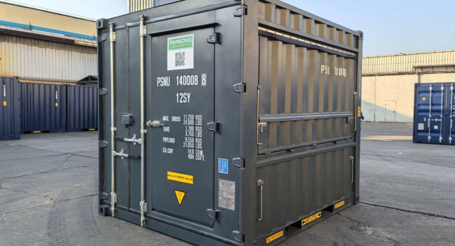  10ft Container Kiosk with Side Shutter and Personnel Door	