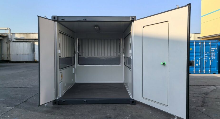  10ft Container Kiosk Interior with Serving Hatches	