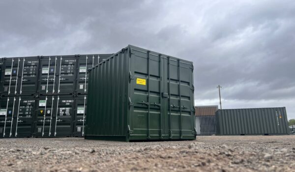 10ft refurbished green shipping container for sale in Darlington RAL6007
