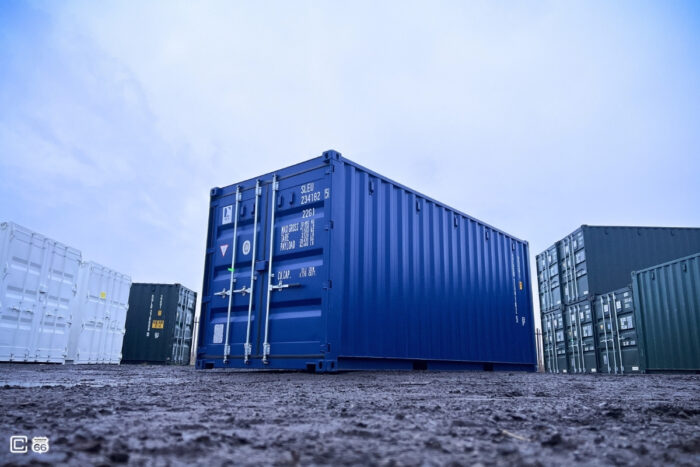 20ft new one trip shipping container RAL5013 blue for sale in Darlington near A66