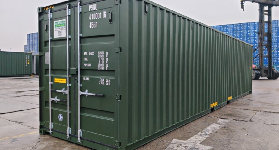  40ft HC One Trip Container in RAL6007 Green	