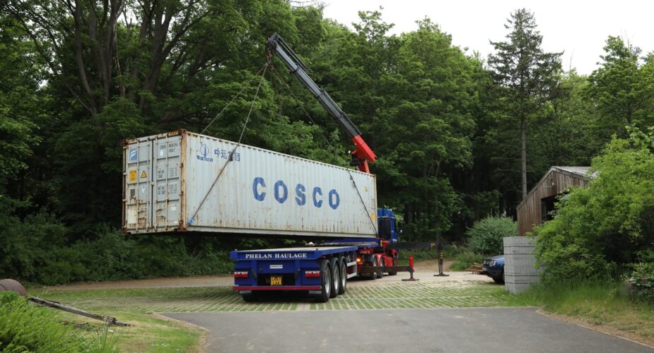  40ft used HC container HIAB delivery	