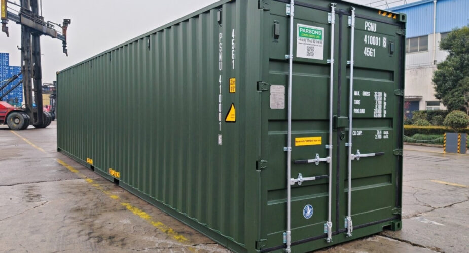 Green 40ft HC One Trip Container in RAL6007