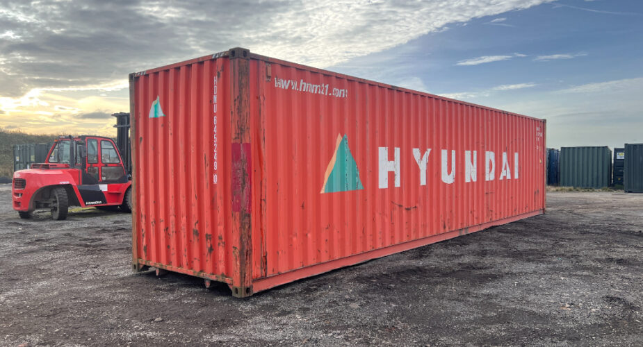  Red High Cube 40ft Used Container In Darlington Depot	